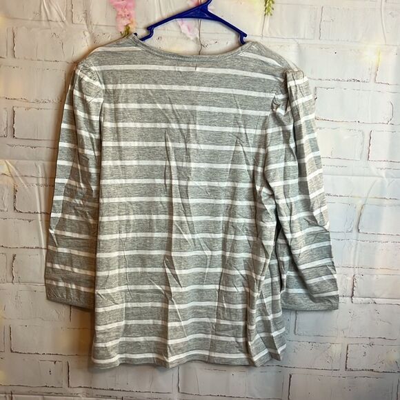 U.S. POLO ASSN LIGHT GREY WITH SILVER GLITTER STRIPES SHIRT SIZE XXL NWT - Picture 8 of 8